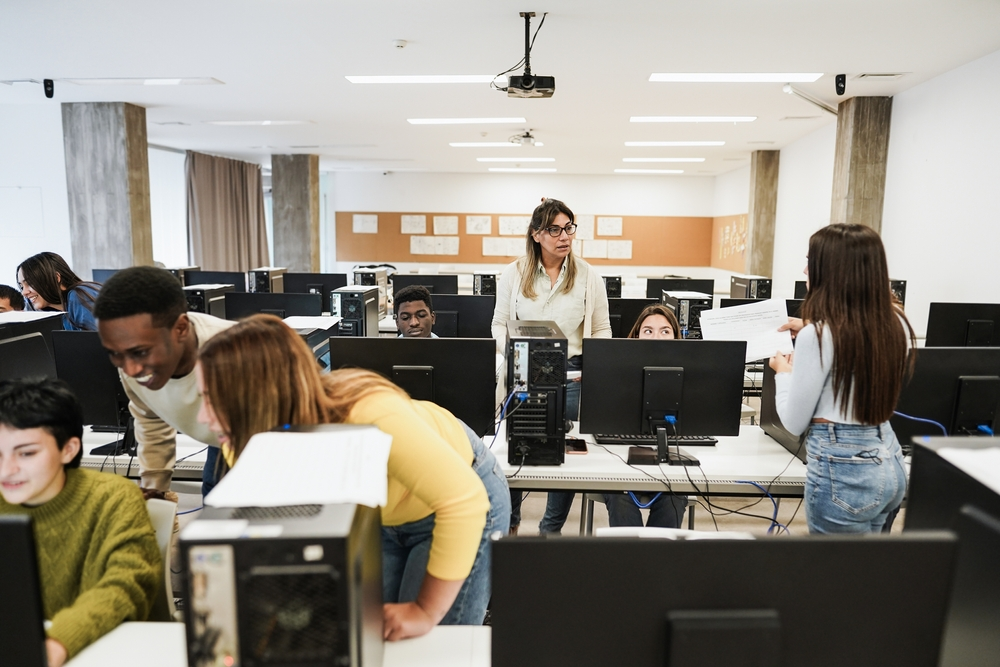 students engaging in a classroom activity