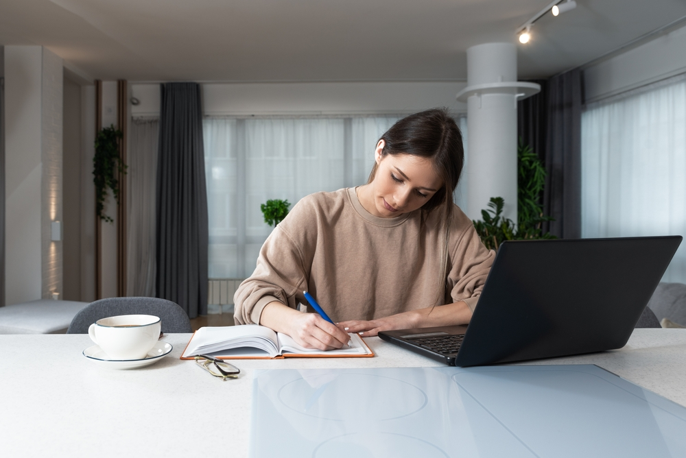 student sitting at desk working