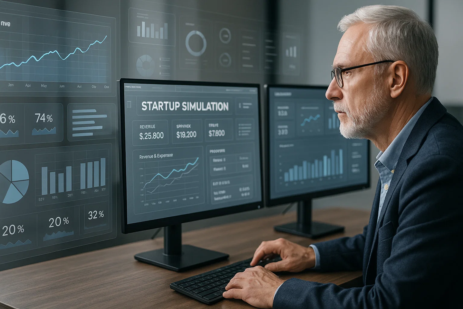 Professors reviewing simulation tools