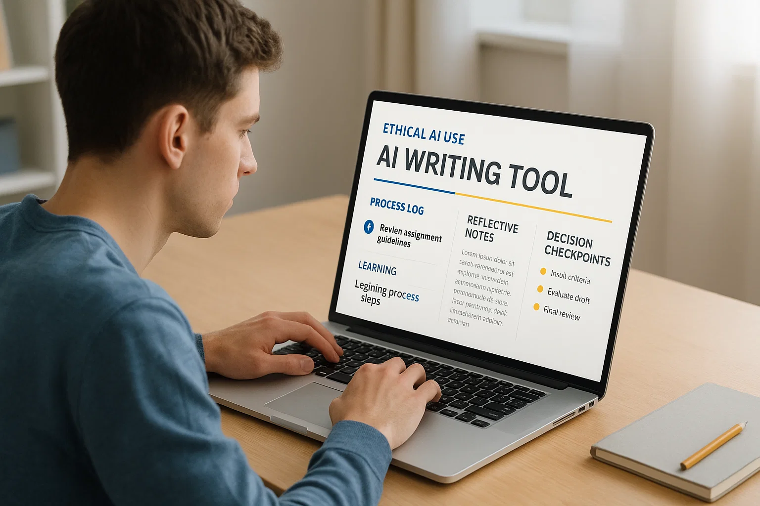 Student using AI responsibly - ai and academic integrity