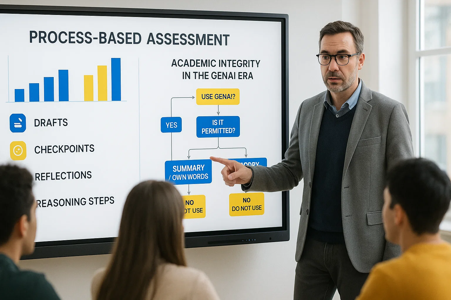 Instructor reviewing assessment workflow - ai and academic integrity