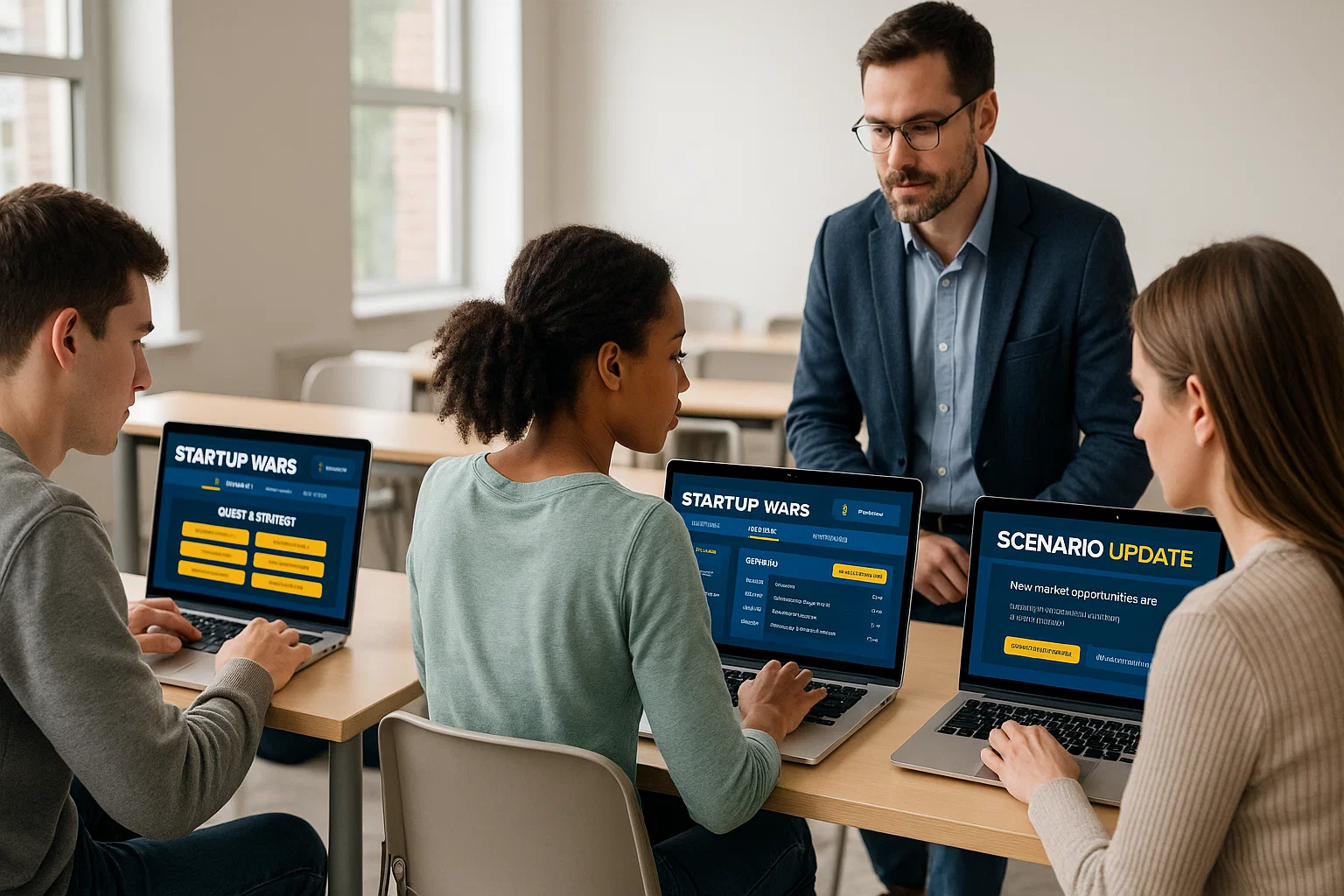 Students in simulation-based activity