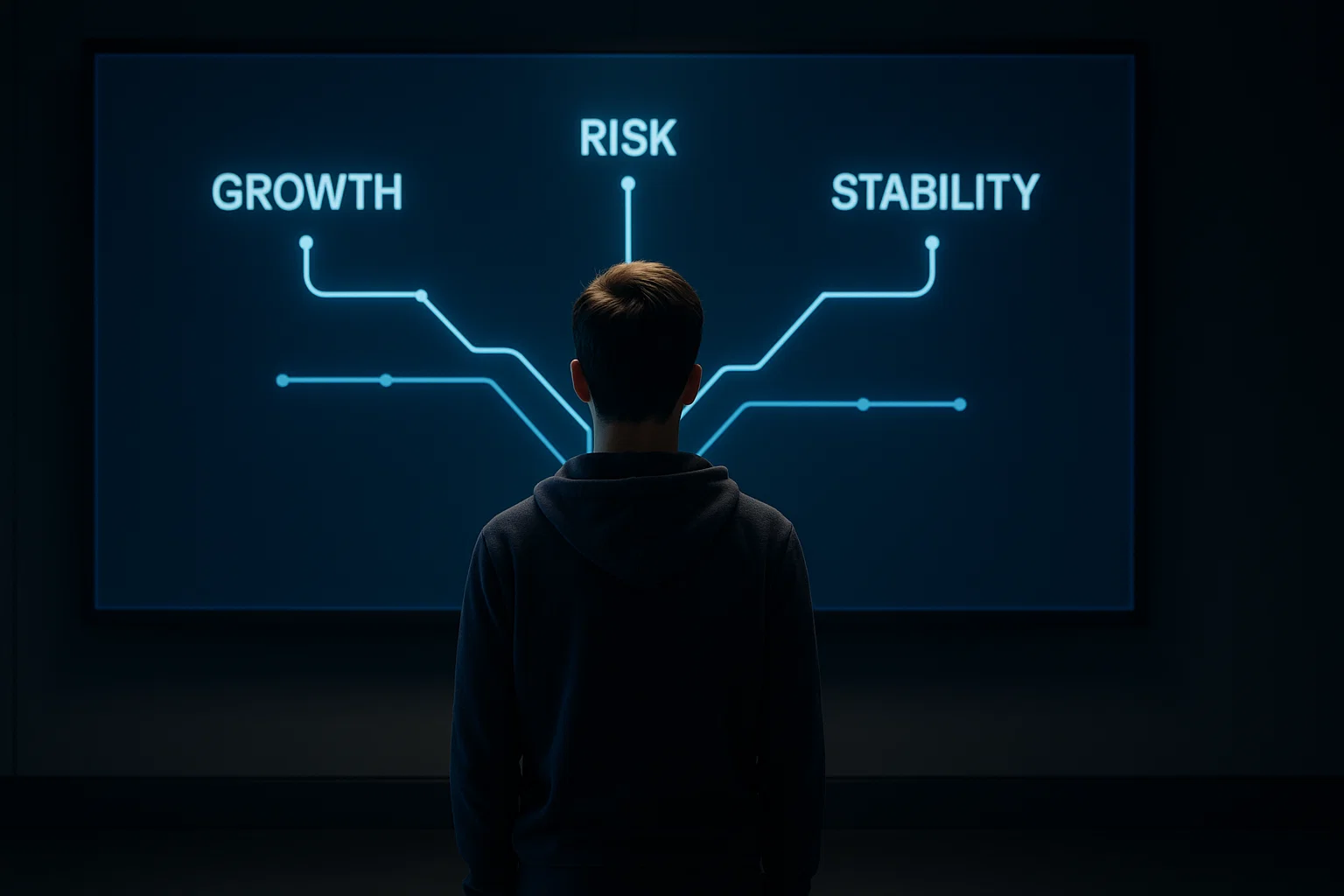 students choosing business decision paths