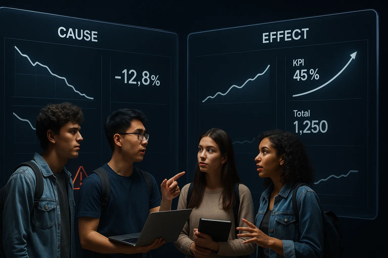 comparing business simulation outcomes visually