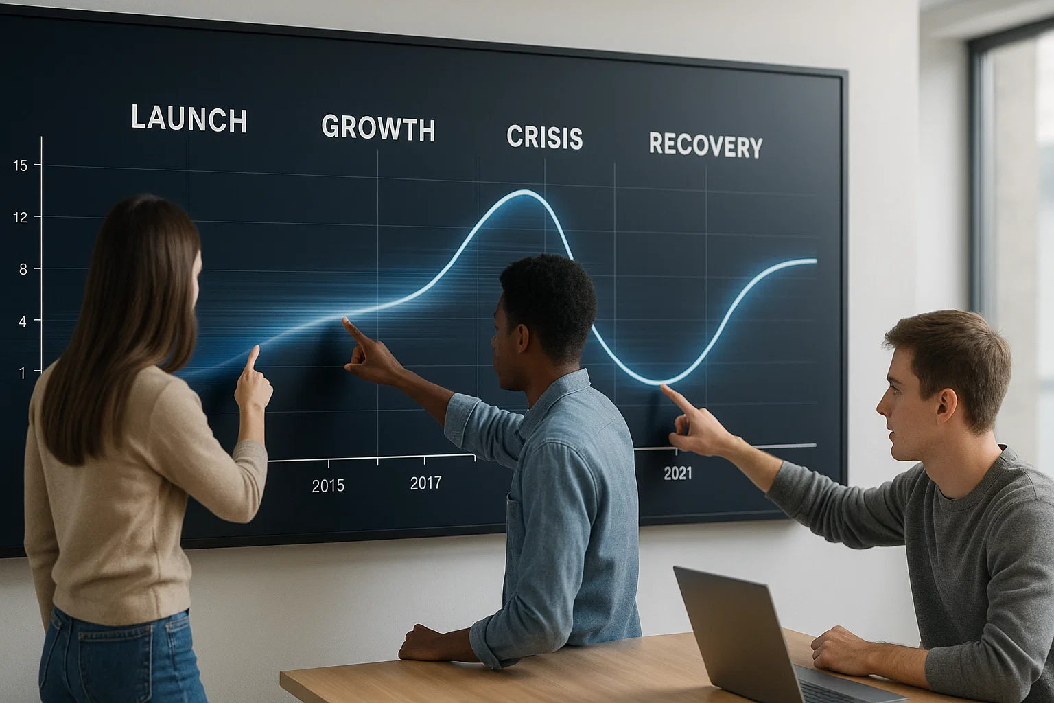 compressed business learning timeline visualization