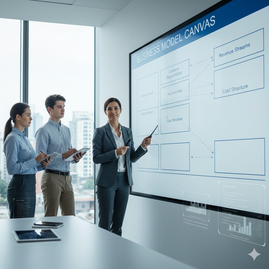 business model canvas blocks connection