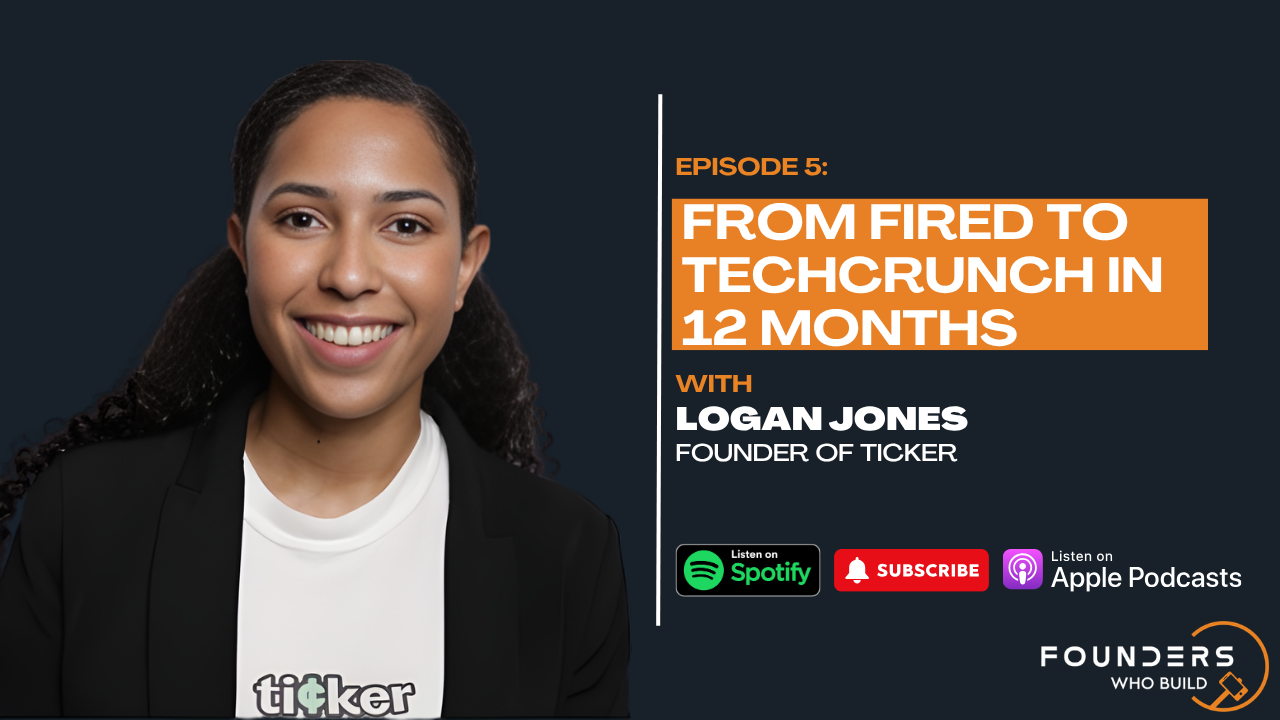 promo graphic of the product launch plan lessons from Logan Jones on Founders Who Build episode